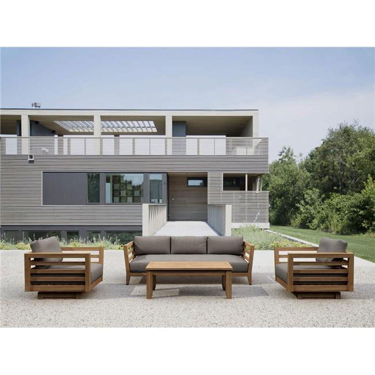 Cordoba Teak 4-Piece Swivel Lounge Set with Sunbrella Cushions