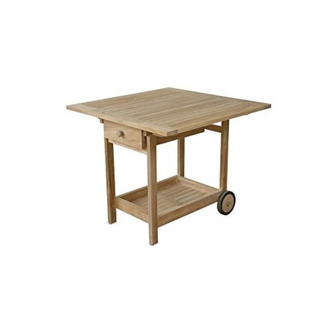 Danica Grade-A Teak Wood Serving Trolley with Storage