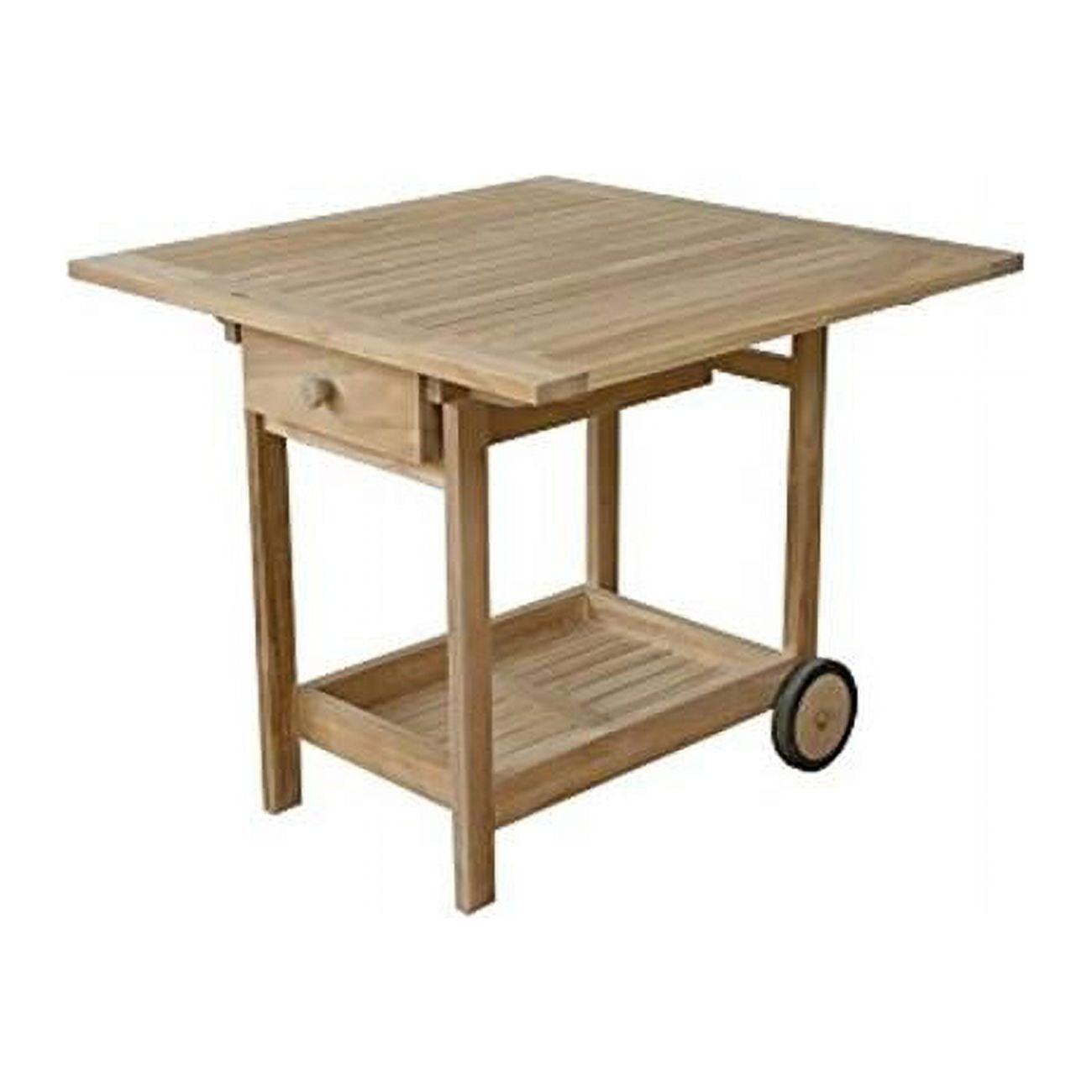 Danica Grade-A Teak Wood Serving Trolley with Storage