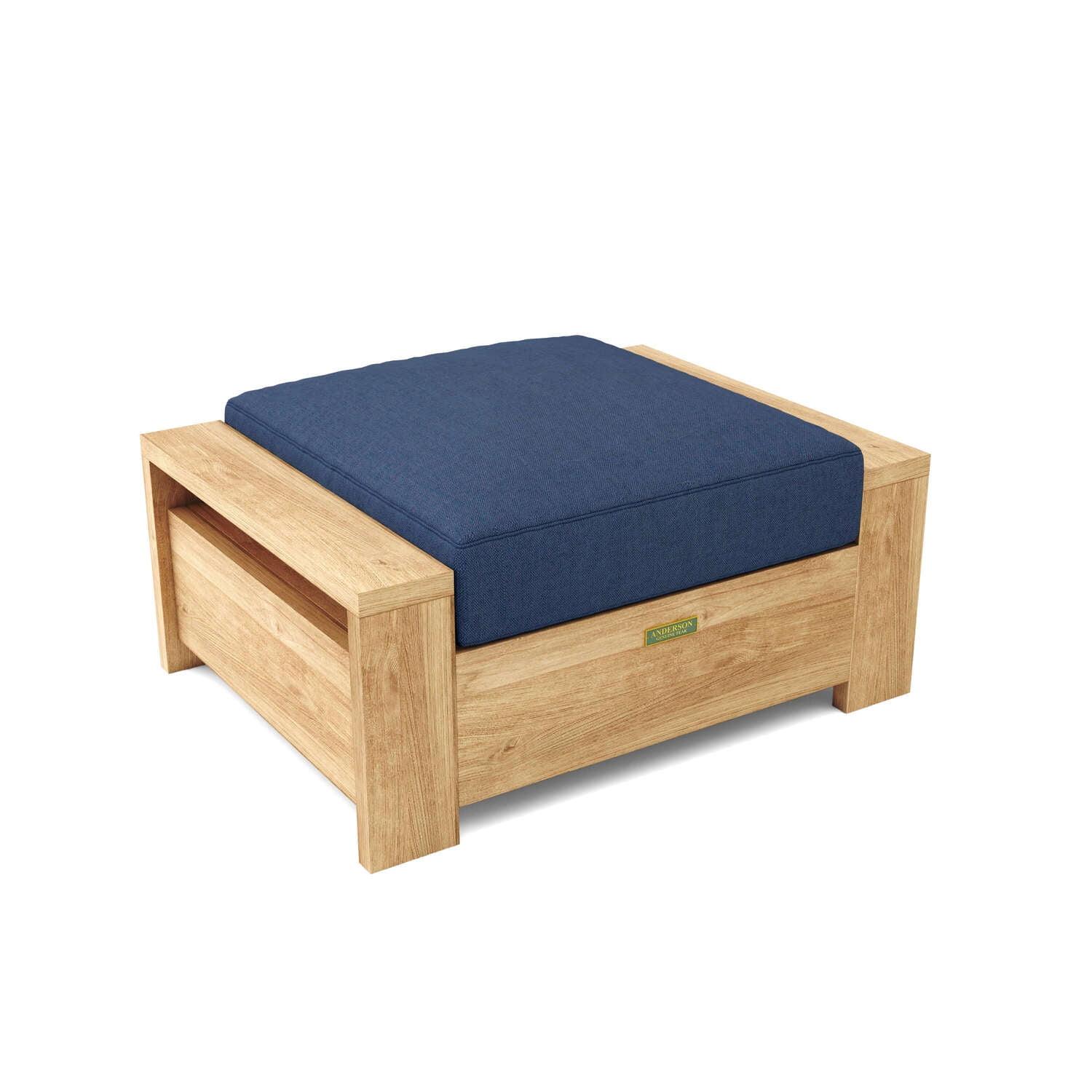 Madera Upholstered Outdoor Ottoman with Sunbrella® Cushion