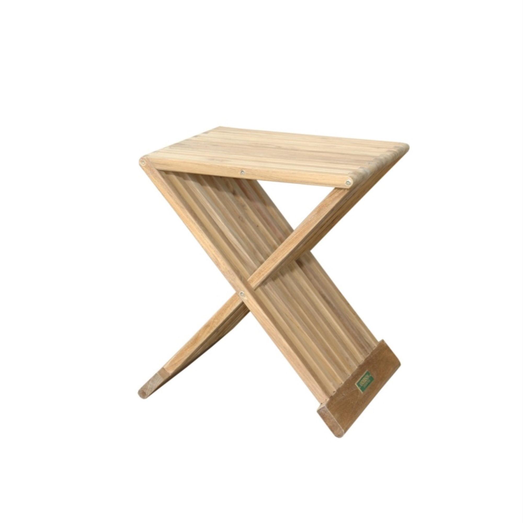 Marilla Natural Finish Solid Teak Folding Side Table