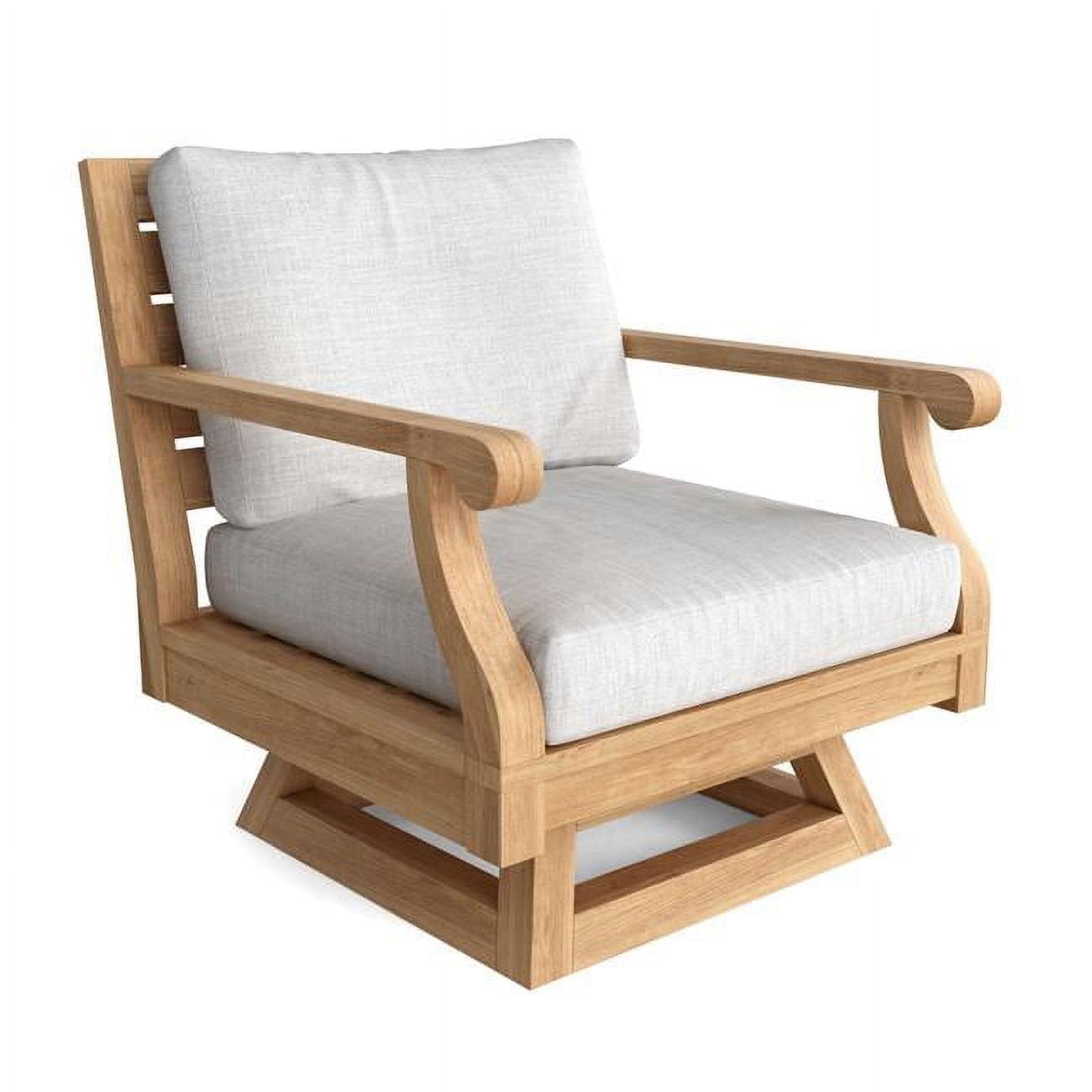 Riviera Natural Teak Swivel Lounge Chair with Cushions