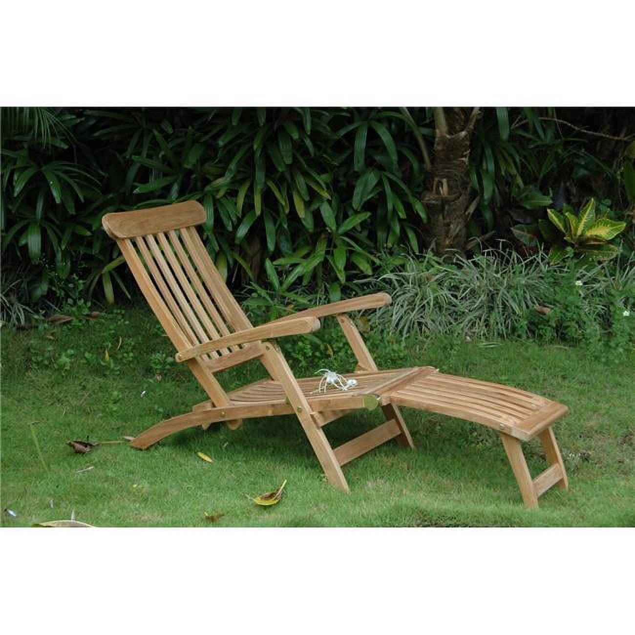 Royal Teak Adjustable Chaise Lounge with Arms