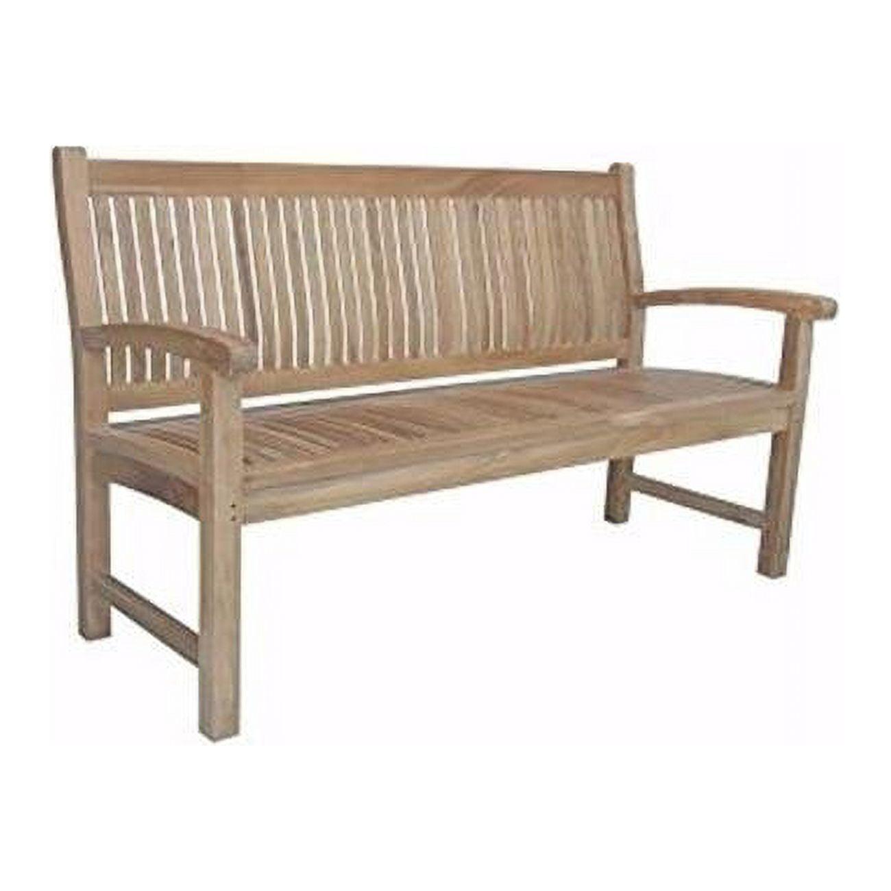 Sahara Elegantly Curved 3-Seater Natural Teak Outdoor Bench