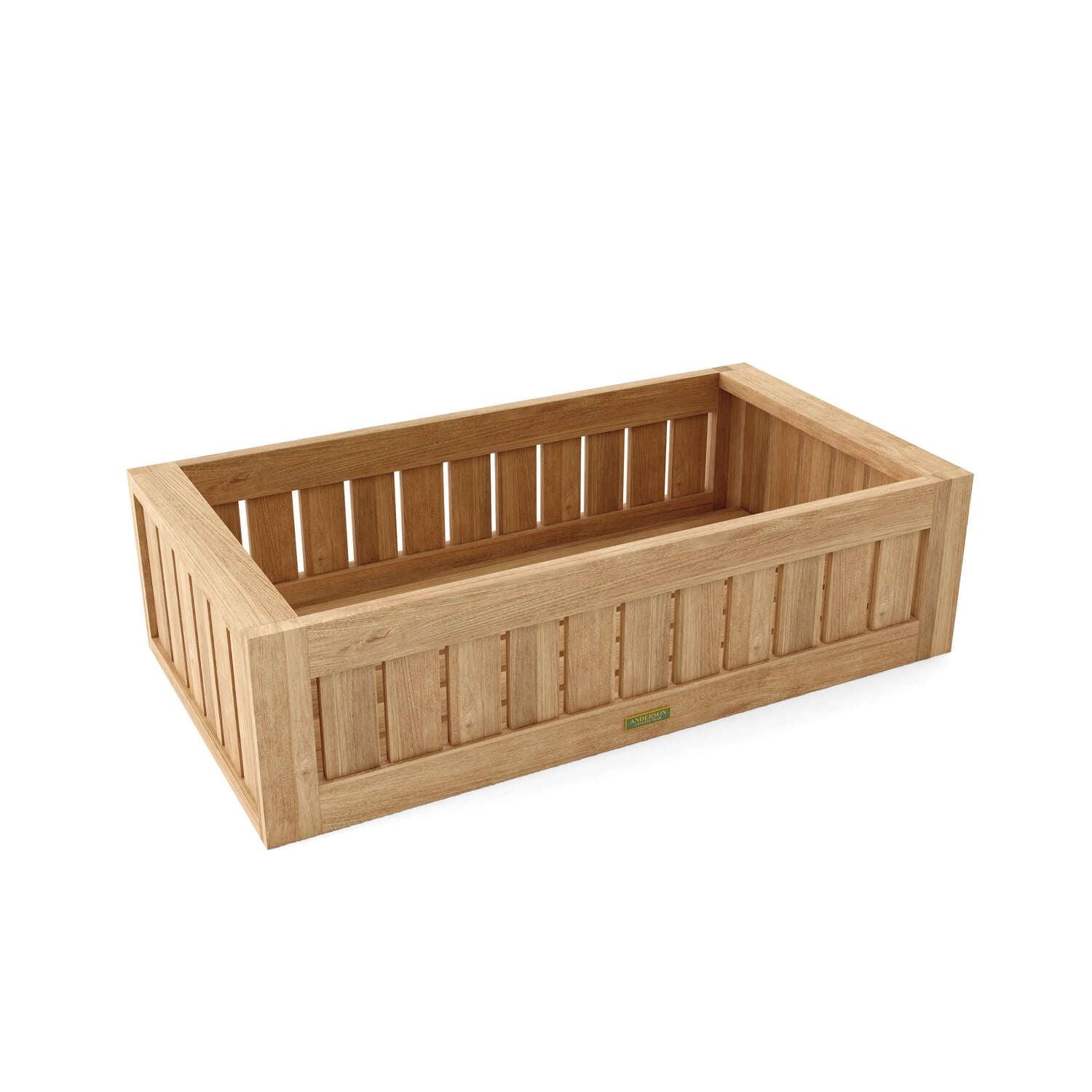 Anderson 30'' Teak Wood Rectangular Outdoor Planter