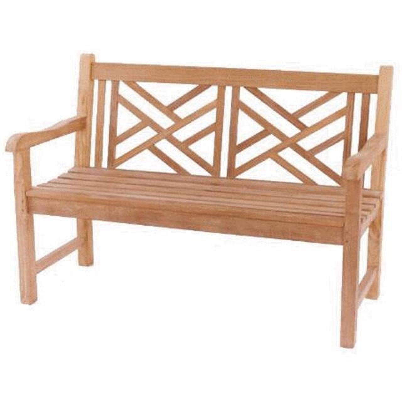 Vilano Natural Teak 2-Seater Outdoor Bench