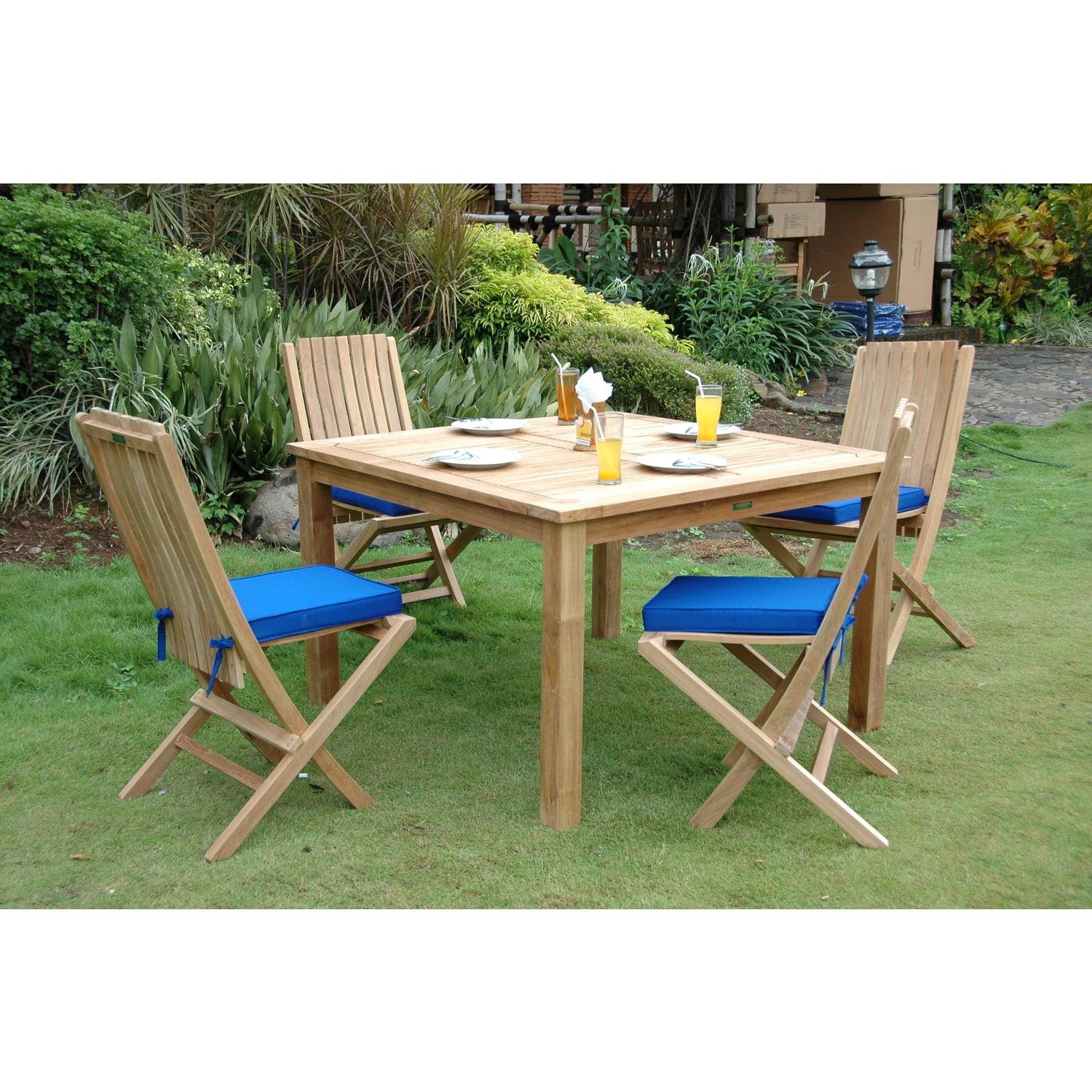 Natural Teak 3-Piece Folding Picnic Set