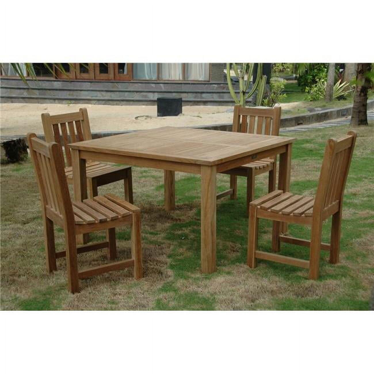 Natural Teak 4-Person Outdoor Dining Set