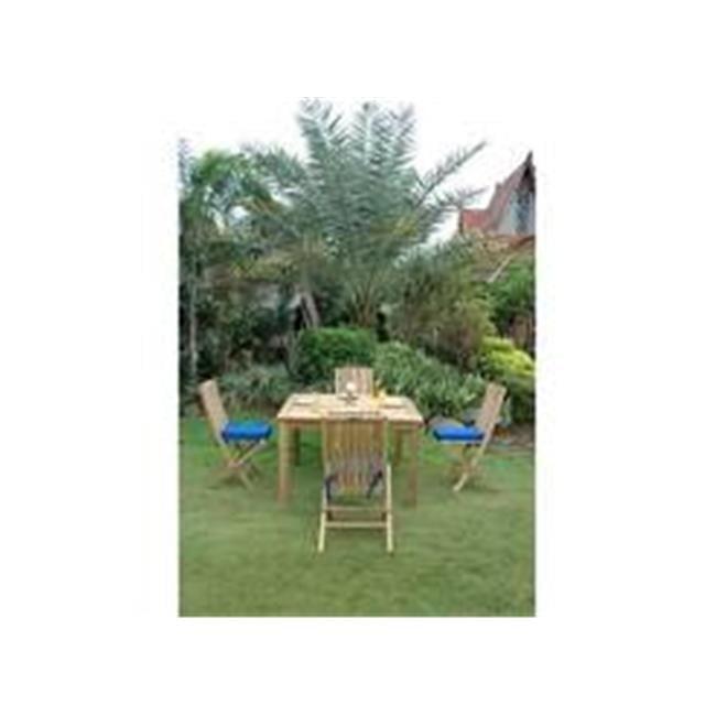 Anderson Teak Winsor Comfort Silla Juego de Comedor Plegable de 5 Piezas