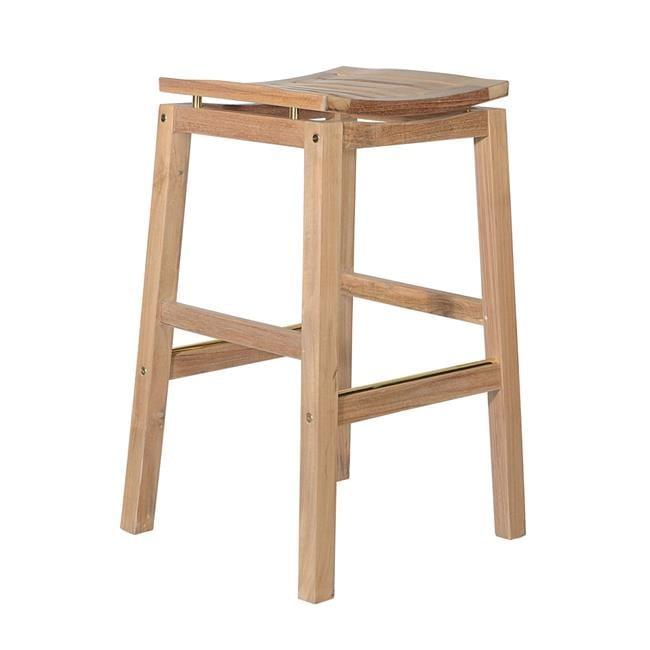 Winston Natural Teak Backless Outdoor Bar Stool