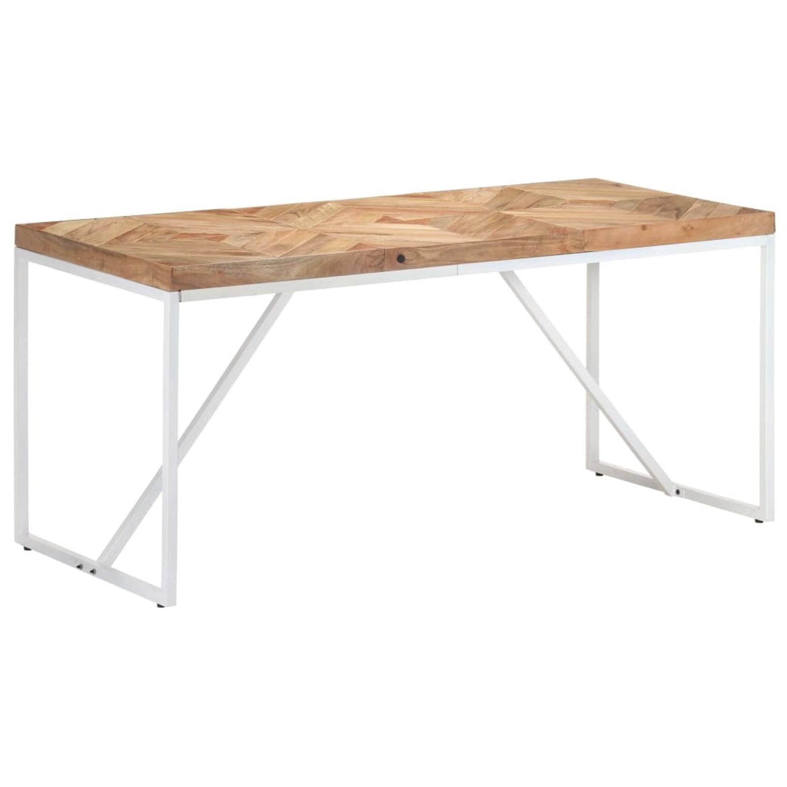 vidaXL Dining Table Kitchen Dining Room Table Solid Acacia and Mango Wood