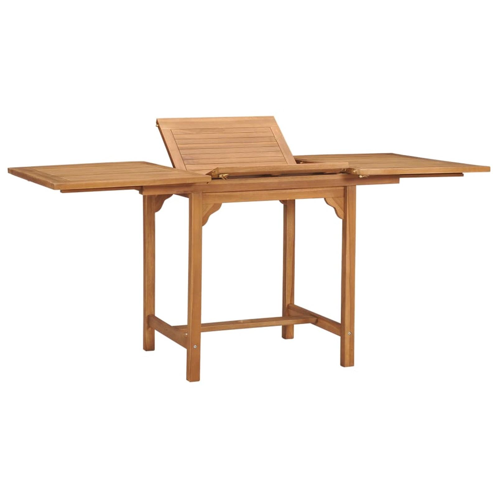 Teakwood Extendable Patio Dining Table 43.3"-63" with Umbrella Hole