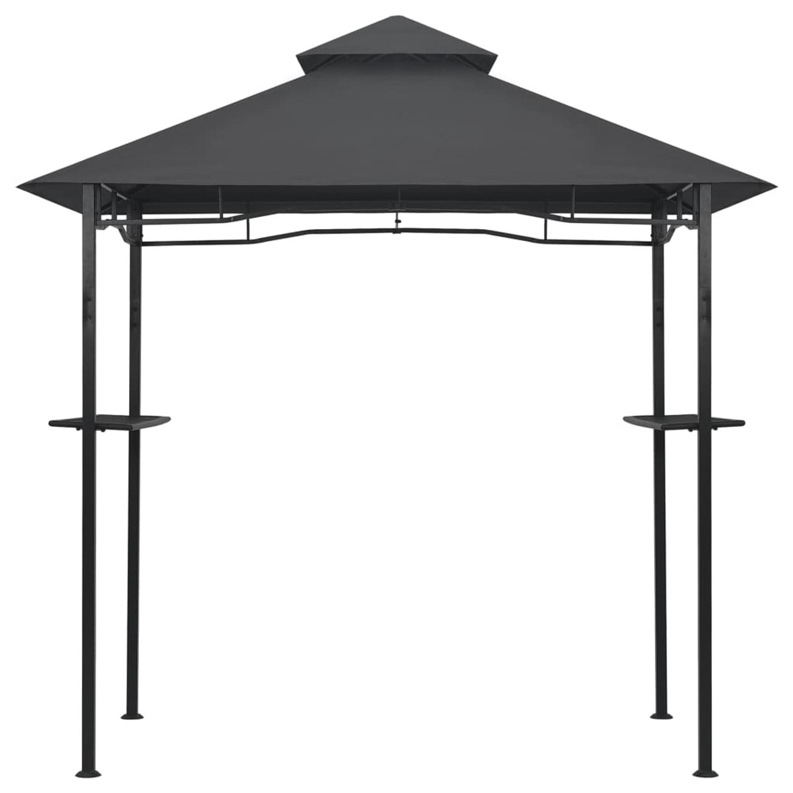 vidaXL BBQ Gazebo 7.9'x4.9'x8.4' Anthracite Steel