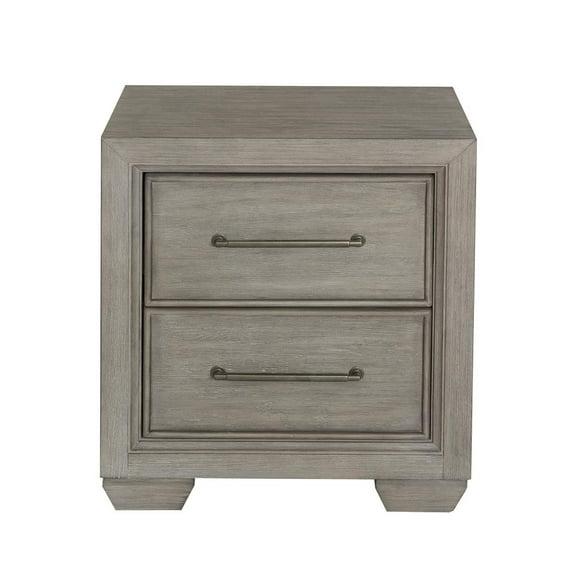 Andover Solid Wood 2 Drawer Nightstand in Dove Gray Finish by Samuel Lawrence