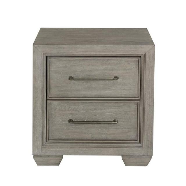 Andover Solid Wood 2 Drawer Nightstand in Dove Gray Finish by Samuel Lawrence