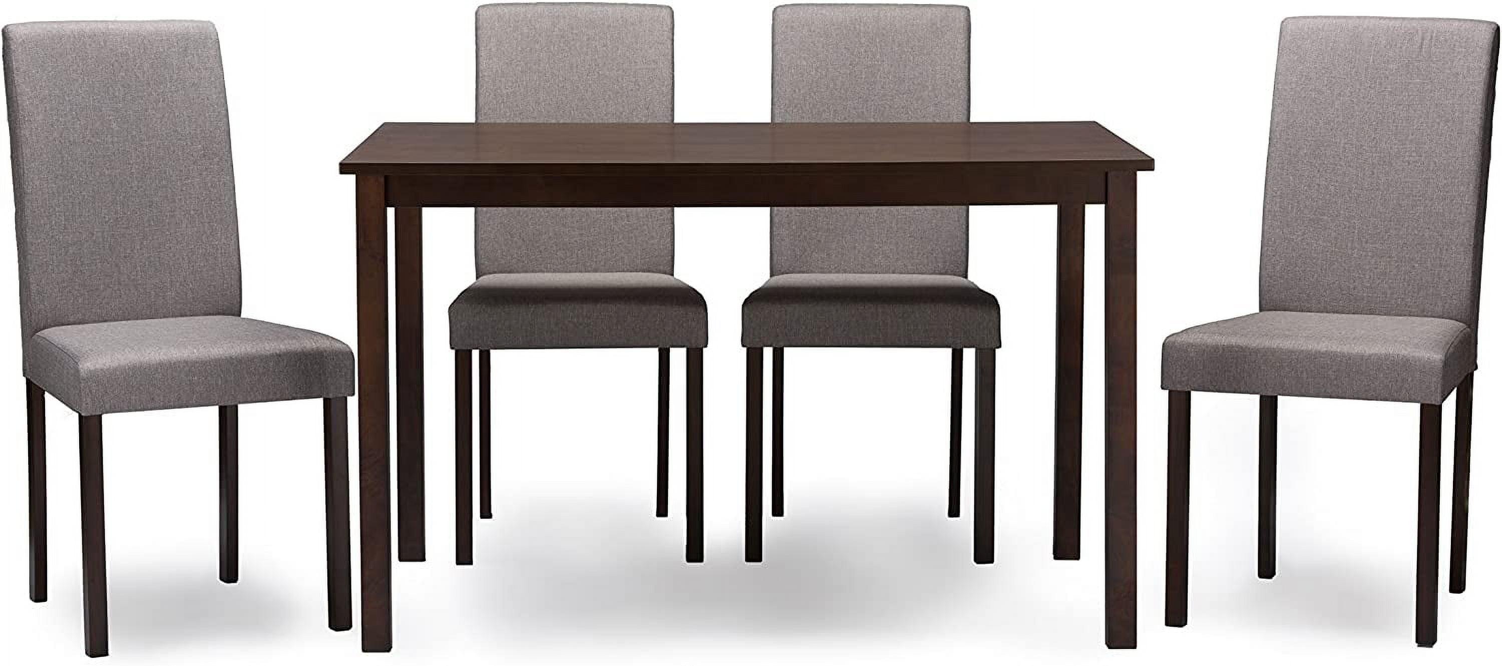 Andrew 5-Piece Dark Brown and Gray Wood Dining Set