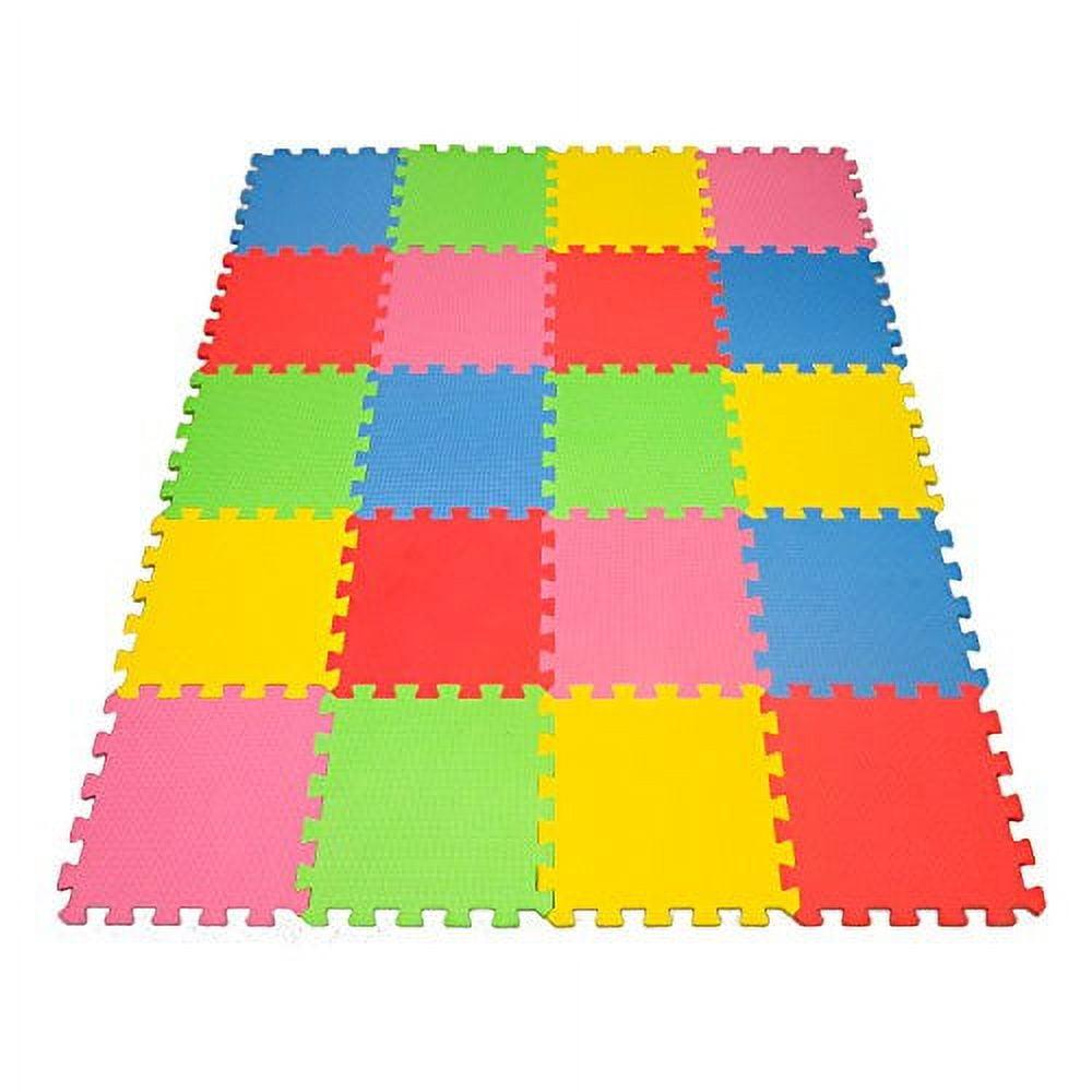 Angels 12" x 12" Multi-Color EVA Foam Interlocking Floor Mats Non-Slip 20 Piece