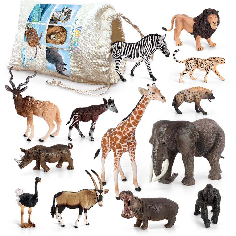 Volnau 13-Piece African Safari Animal Figurine Set