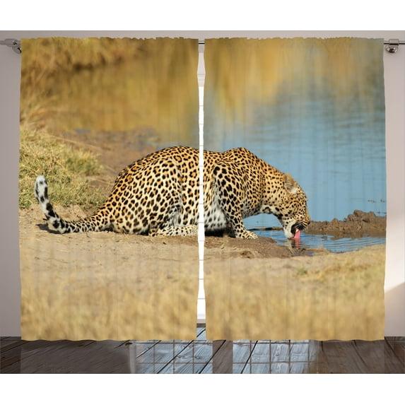 Ambesonne Safari Semi-Sheer Rod Pocket Curtain Panels | Wayfair