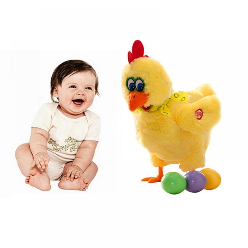 Easter Chicken Animal Toy Doll Laying Egg Electric Crazy Plush Chicken with Sound Music