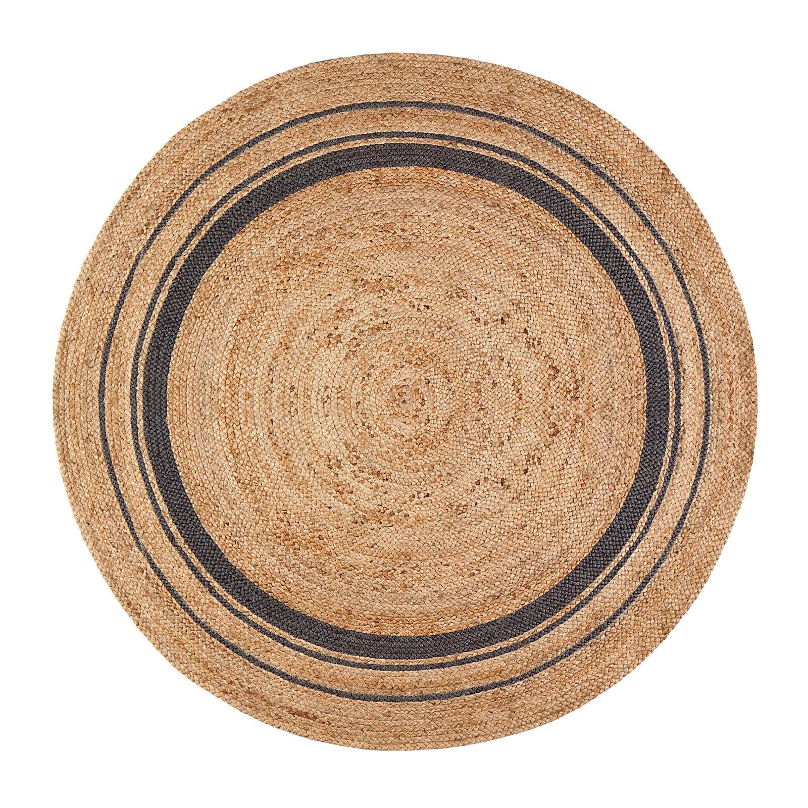 Mist Tan Gold Hand Braided Round Wool Rug - 48"