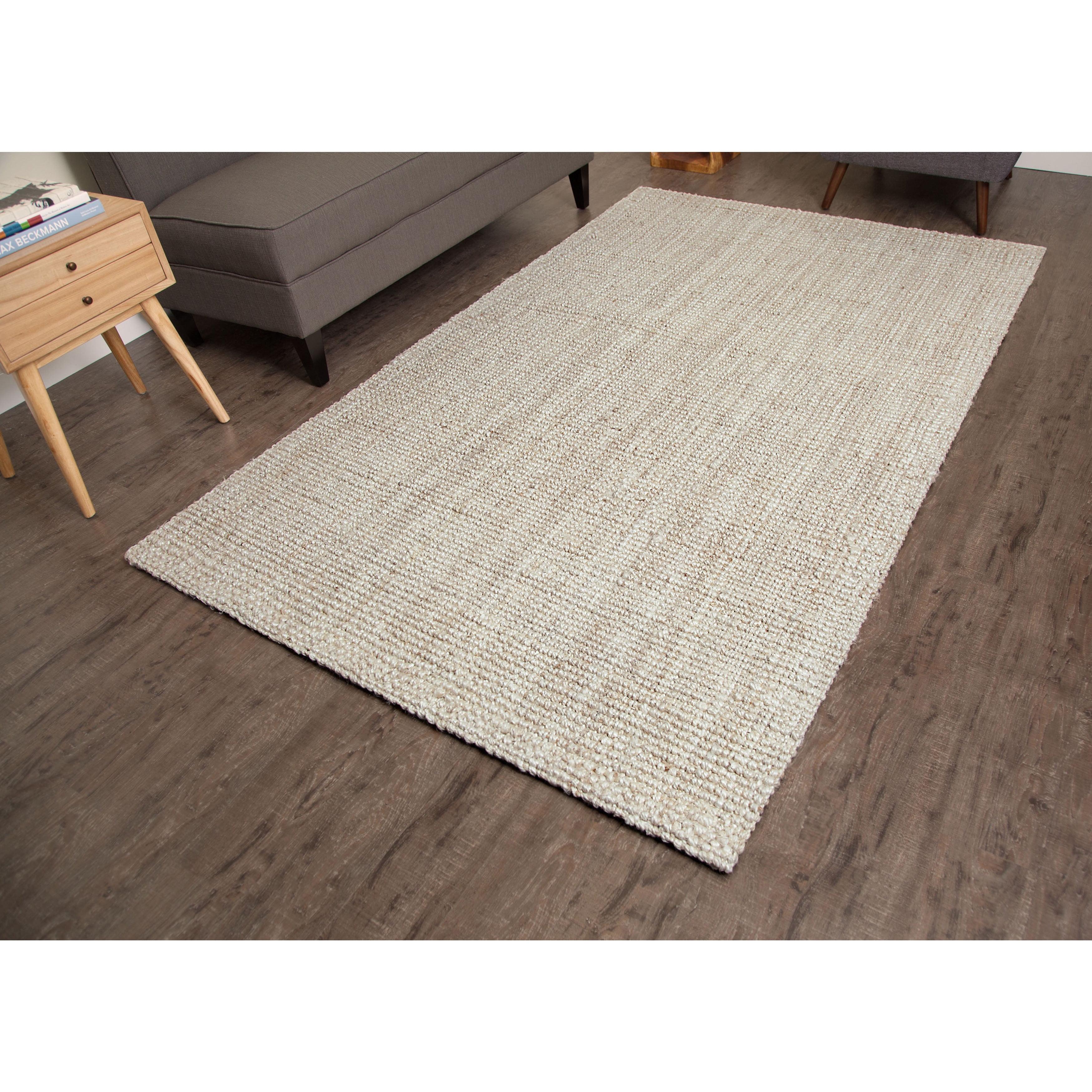 Handcrafted Ivory Jute 10' x 14' Rectangular Area Rug