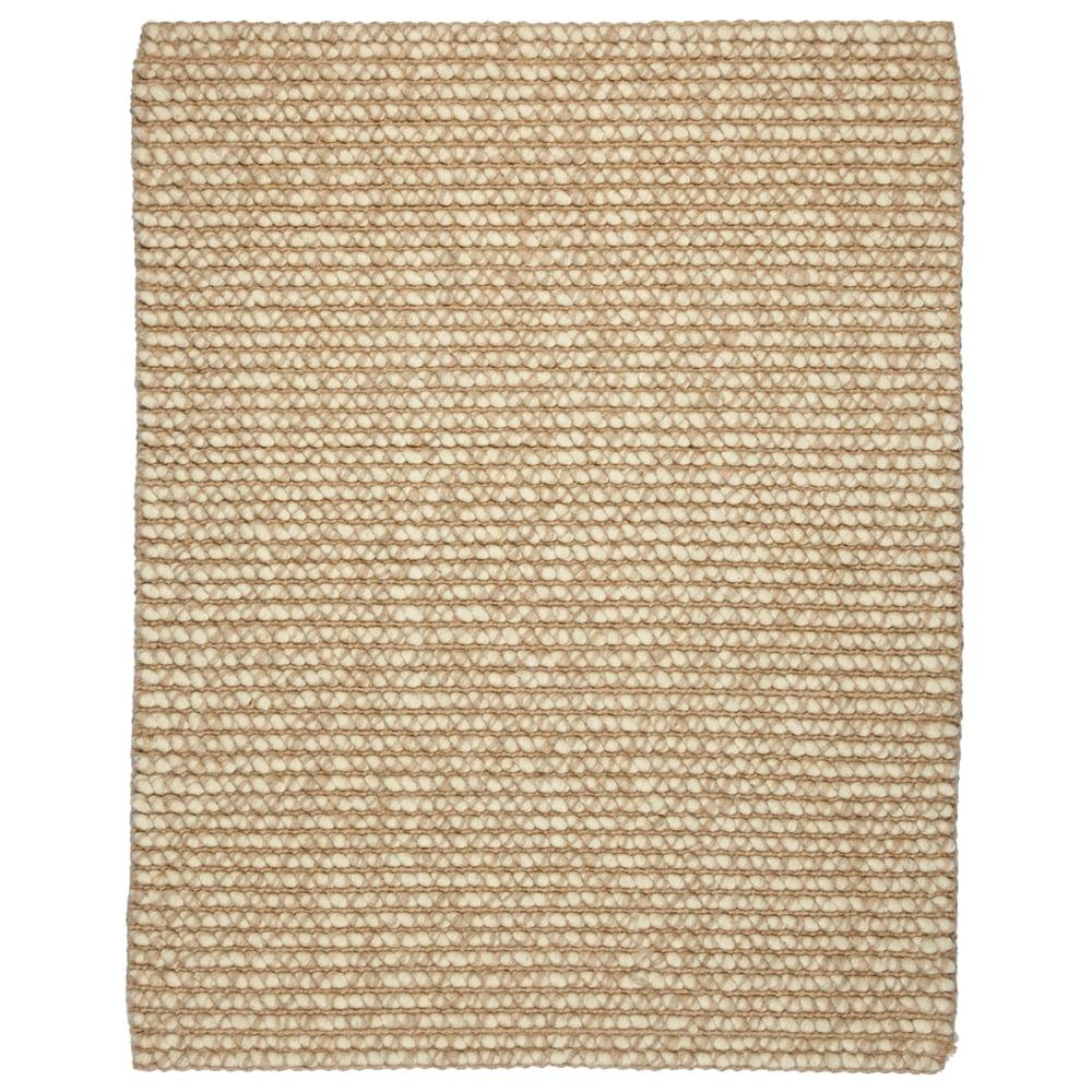 Anji Mountain Bamboo Rug Co.  5Ft X 8Ft Zatar Ribbed Loop Pile Natural Wool and Jute Rug