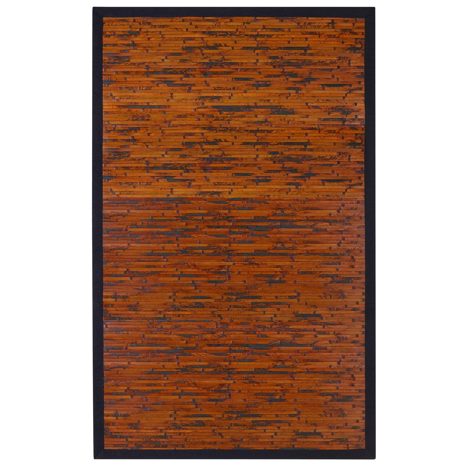 Anji Mountain Cobblestone Mahogany Bamboo Rug, 2' x 3', Brown