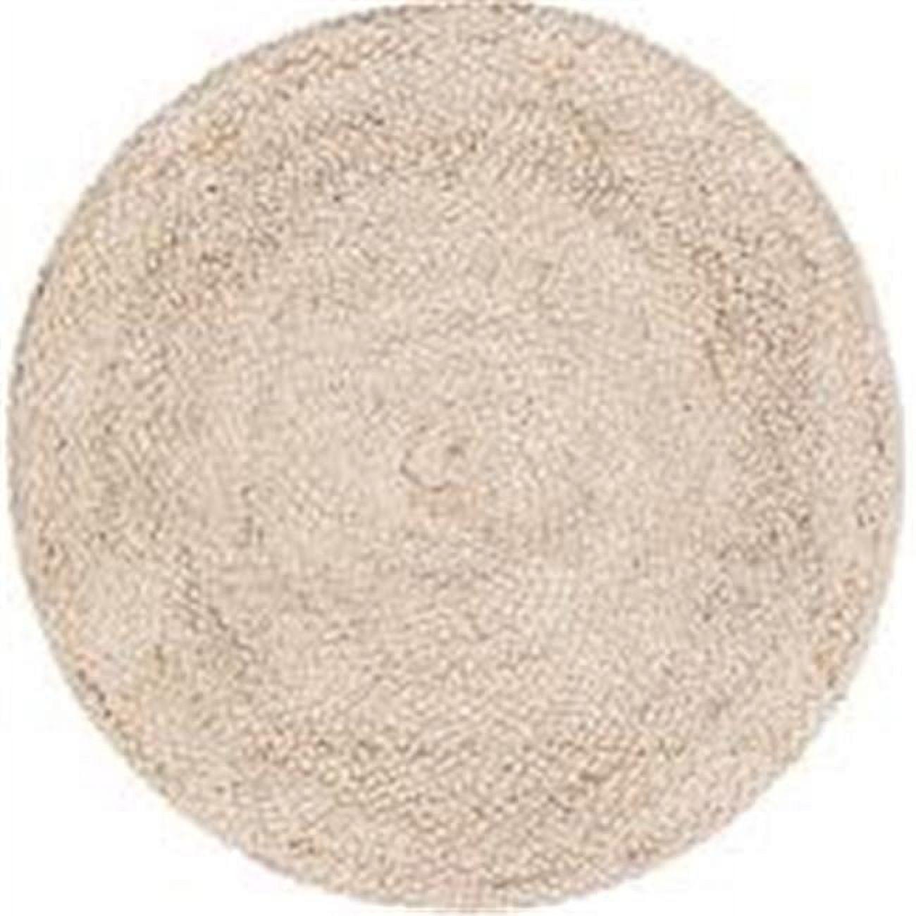 Handmade Ivory Braided Wool 8' Round Rug