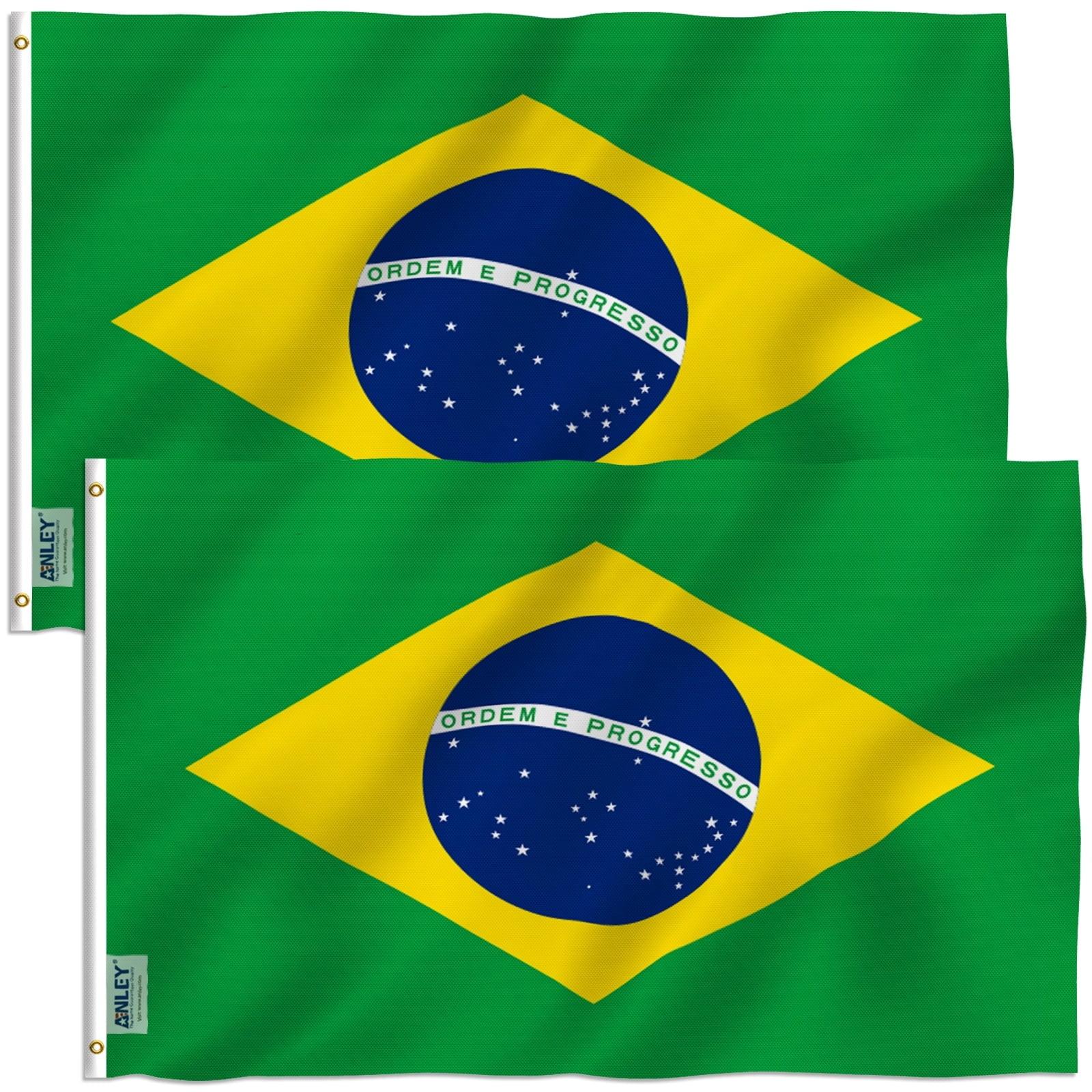 ANLEY Brazil Flag Polyester 36 x 60 in. House Flag (Set of 2)