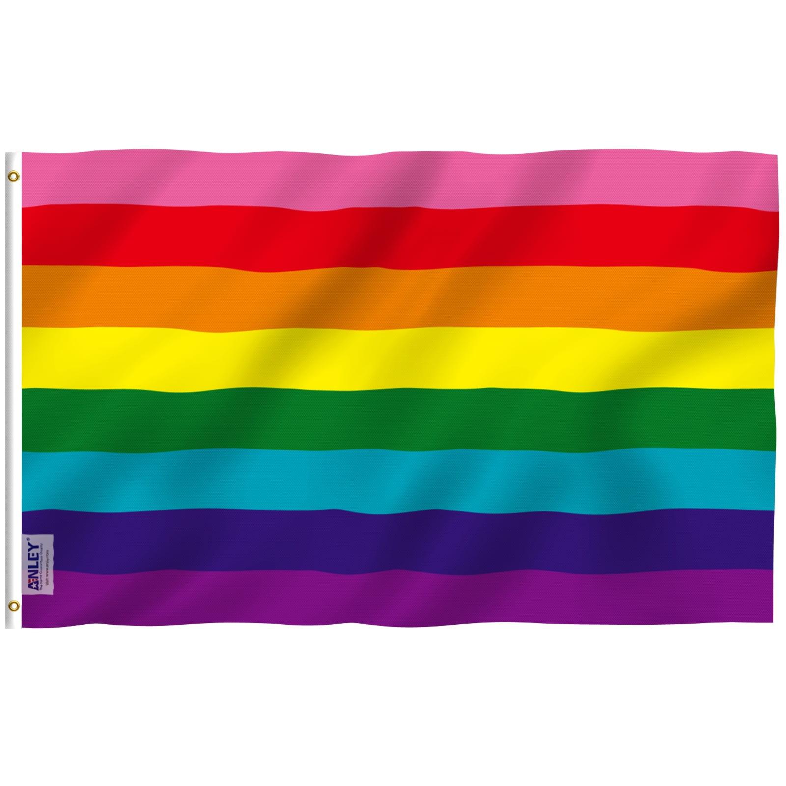 3x5 Foot Multicolor Polyester Rainbow Flag with Brass Grommets