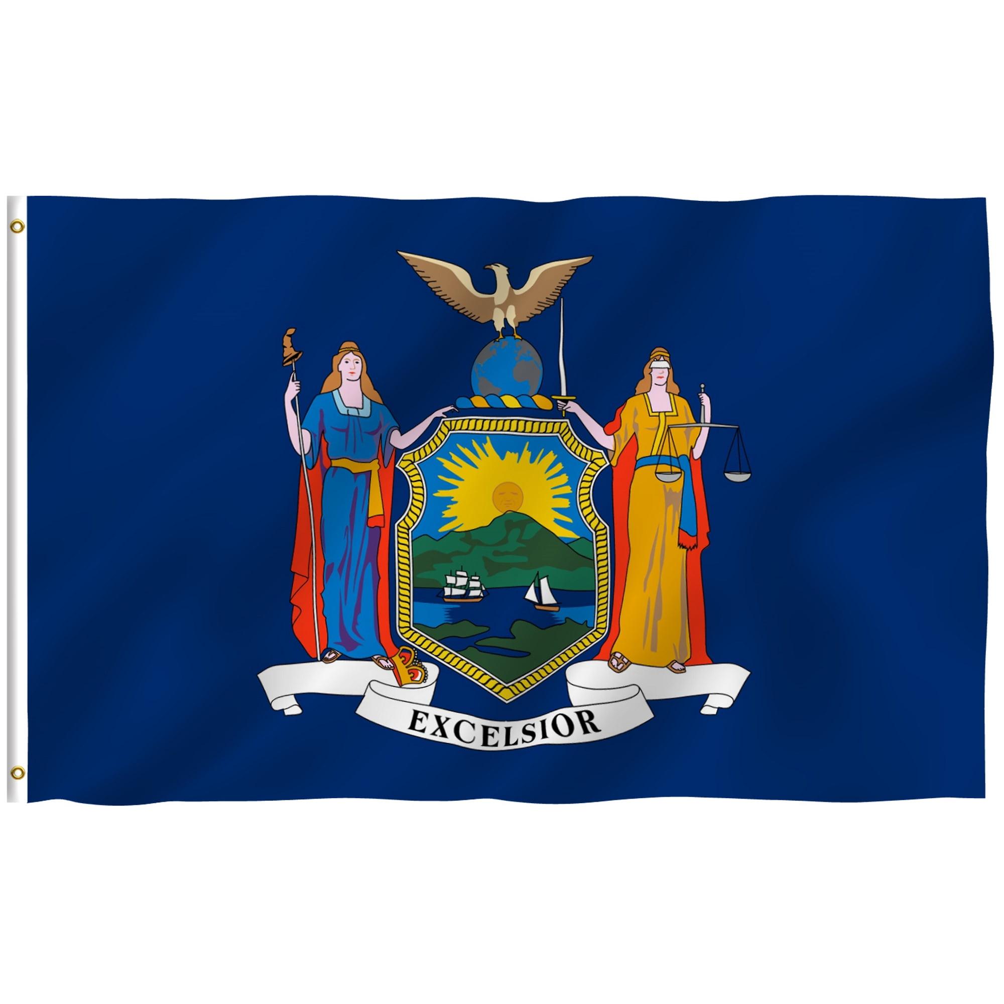 Fly Breeze 3x5 Foot New York State Flag with Brass Grommets