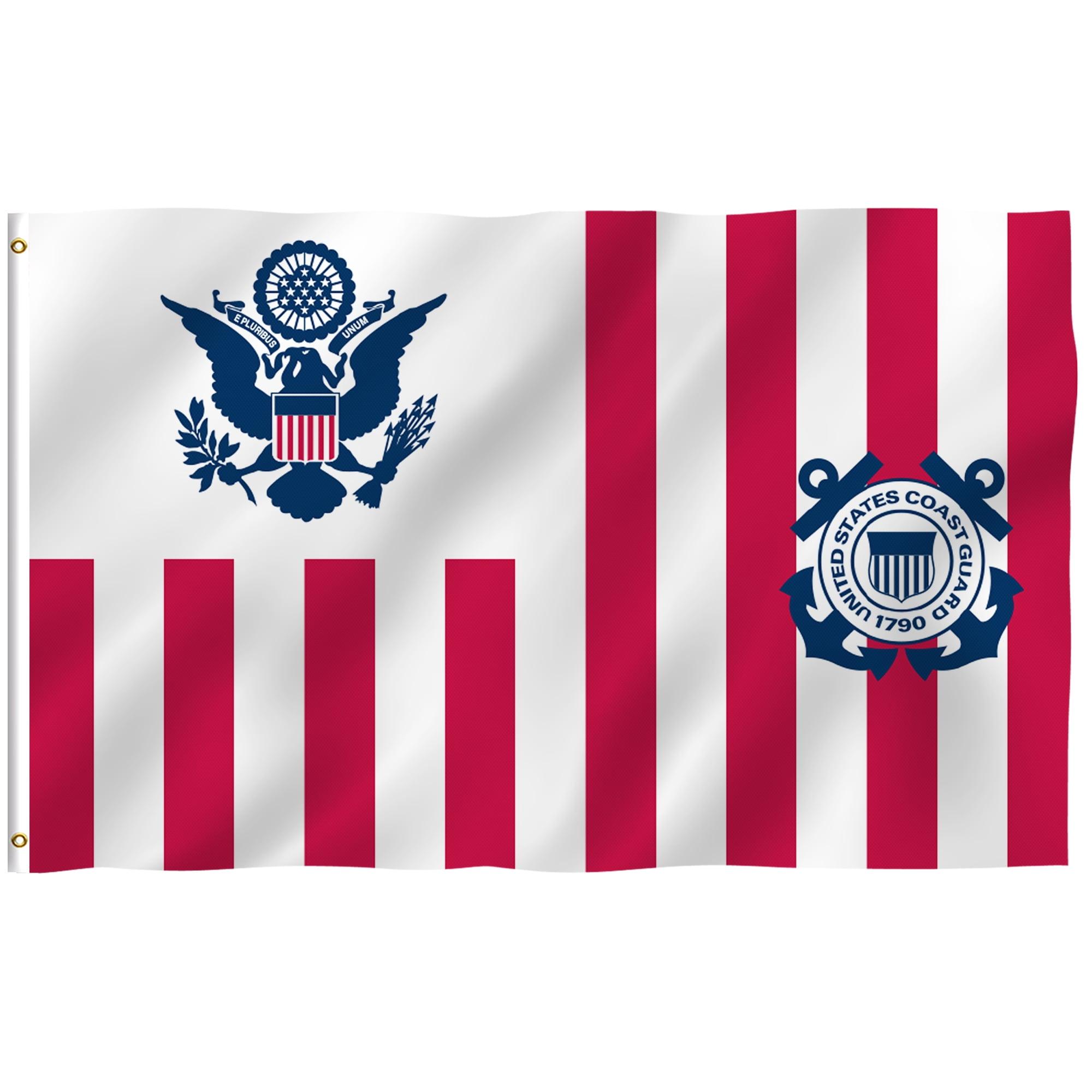 Patriotic US Coast Guard Polyester 3x5 FT Flag with Grommets