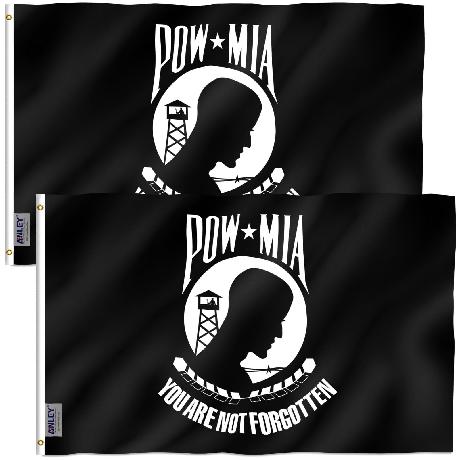 Black and White Polyester Military POW MIA Flag 3x5 Feet