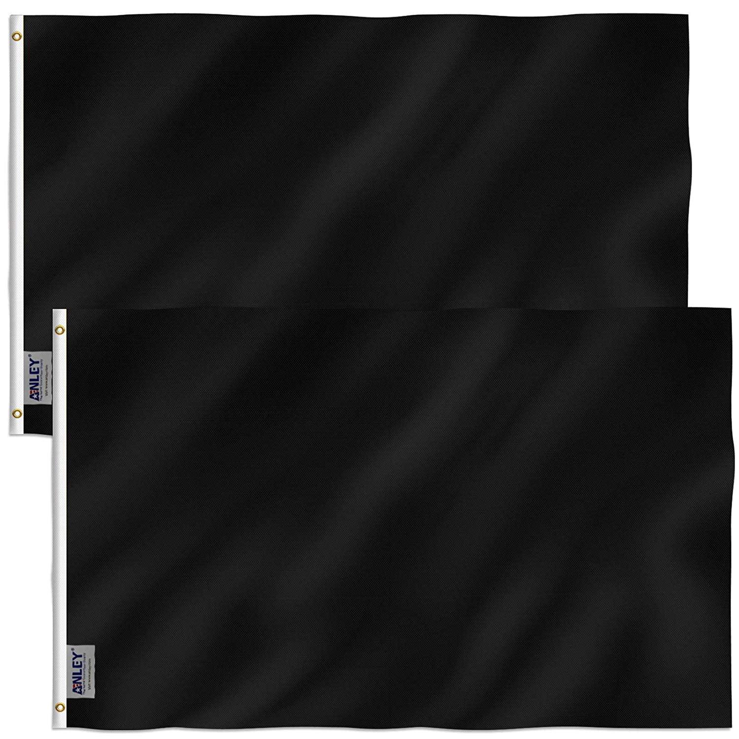 Solid Black Polyester 3x5 ft House and Garden Flag