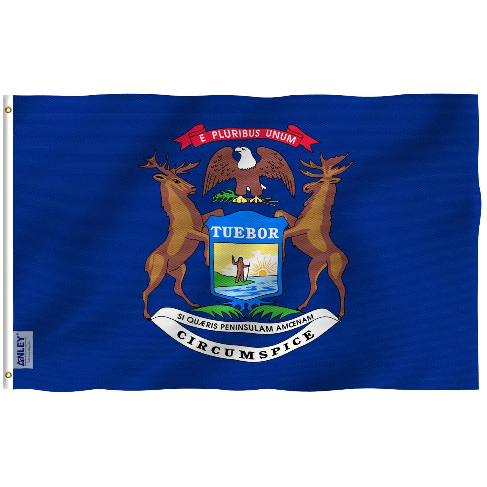 Anley 3x5 feet Michigan State Flag - Mich. MI Flags Polyester