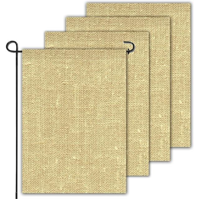 Anley 4 Pack Blank Burlap Garden Flag - DIY Personalized Craft Banner for Custom Outdoor Yard Decoration Sign Design 18 x 12.5 Inch