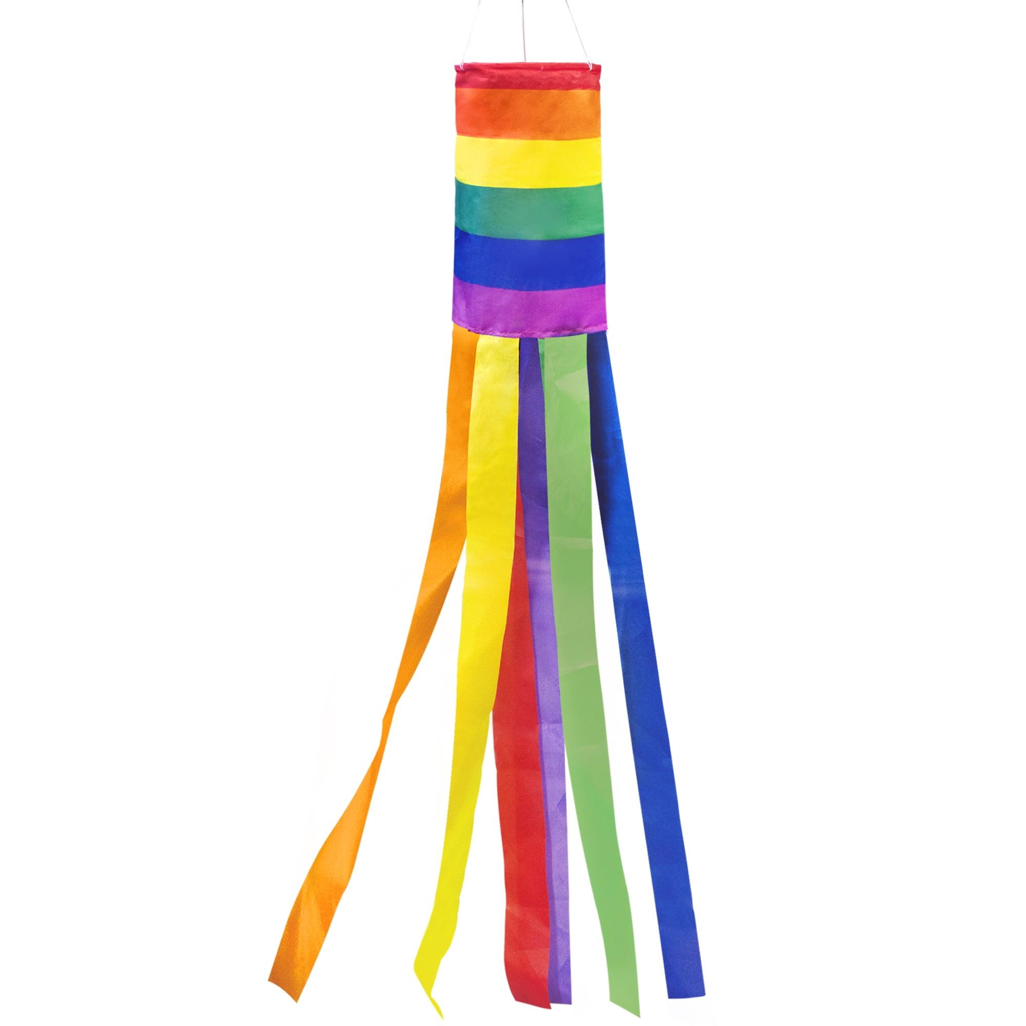 40 Inch Rainbow Column Windsock Flag with Long Tails