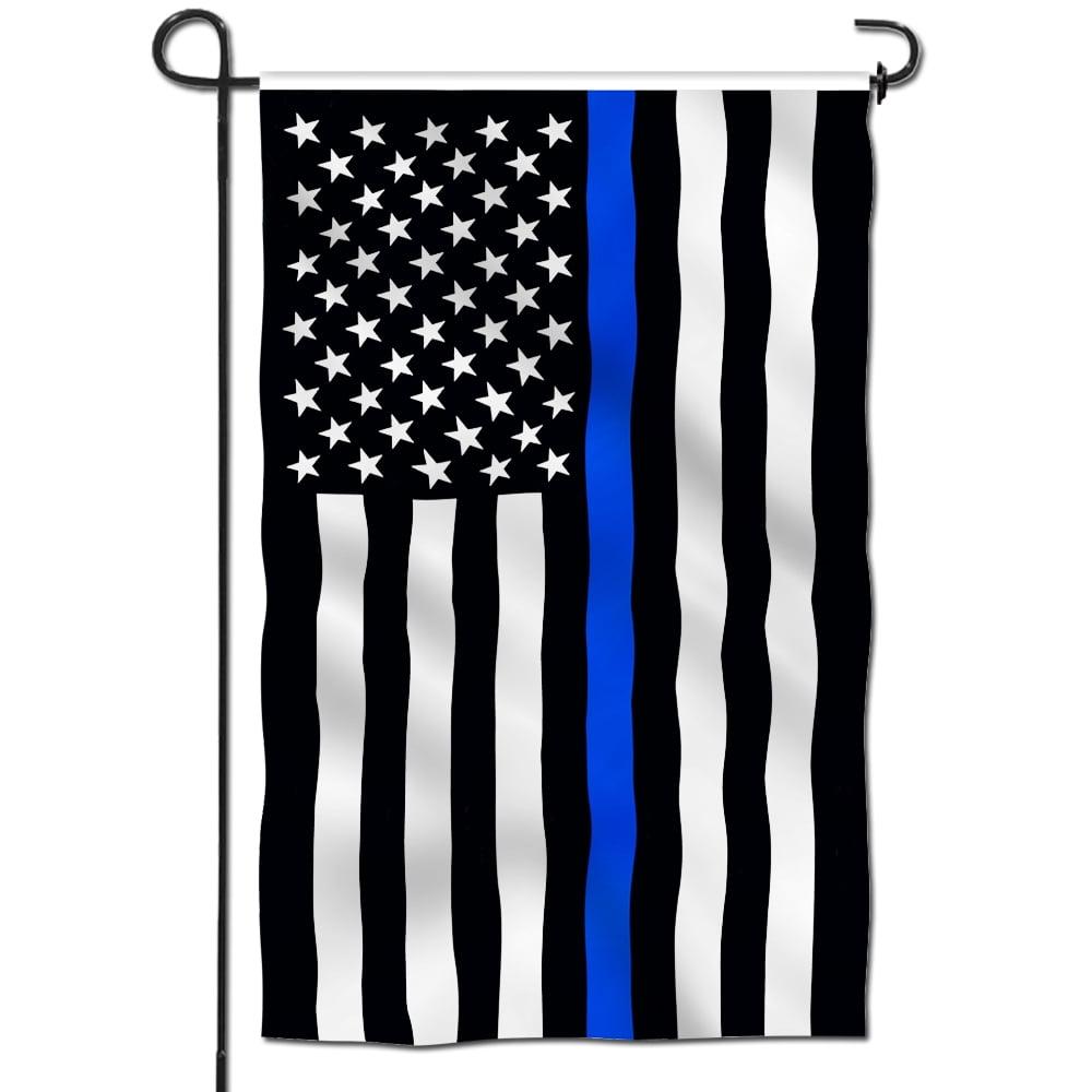 Anley Double Sided Thin Blue Line USA Decorative Garden Flags - Honoring Law Enforcement Officers Flags - 18 x 12.5 Inch