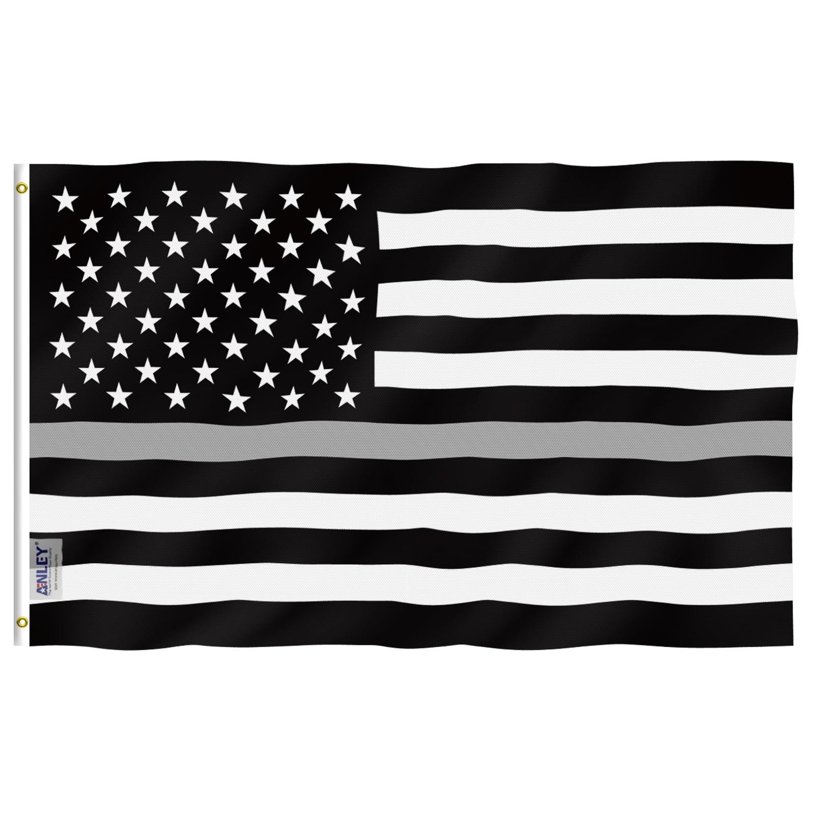 Anley Fly Breeze 3x5 Feet Thin Gray Line Flag - United States Flags Polyester