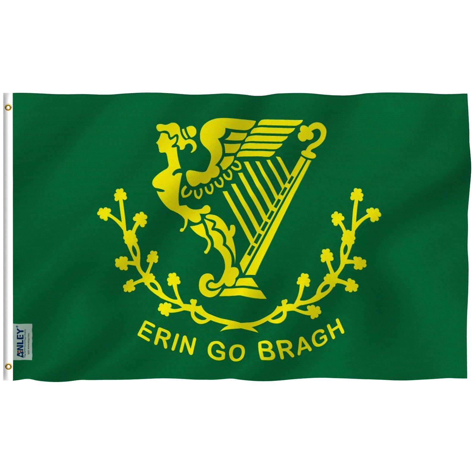 Erin Go Bragh Green Polyester 3x5 ft Flag with Brass Grommets