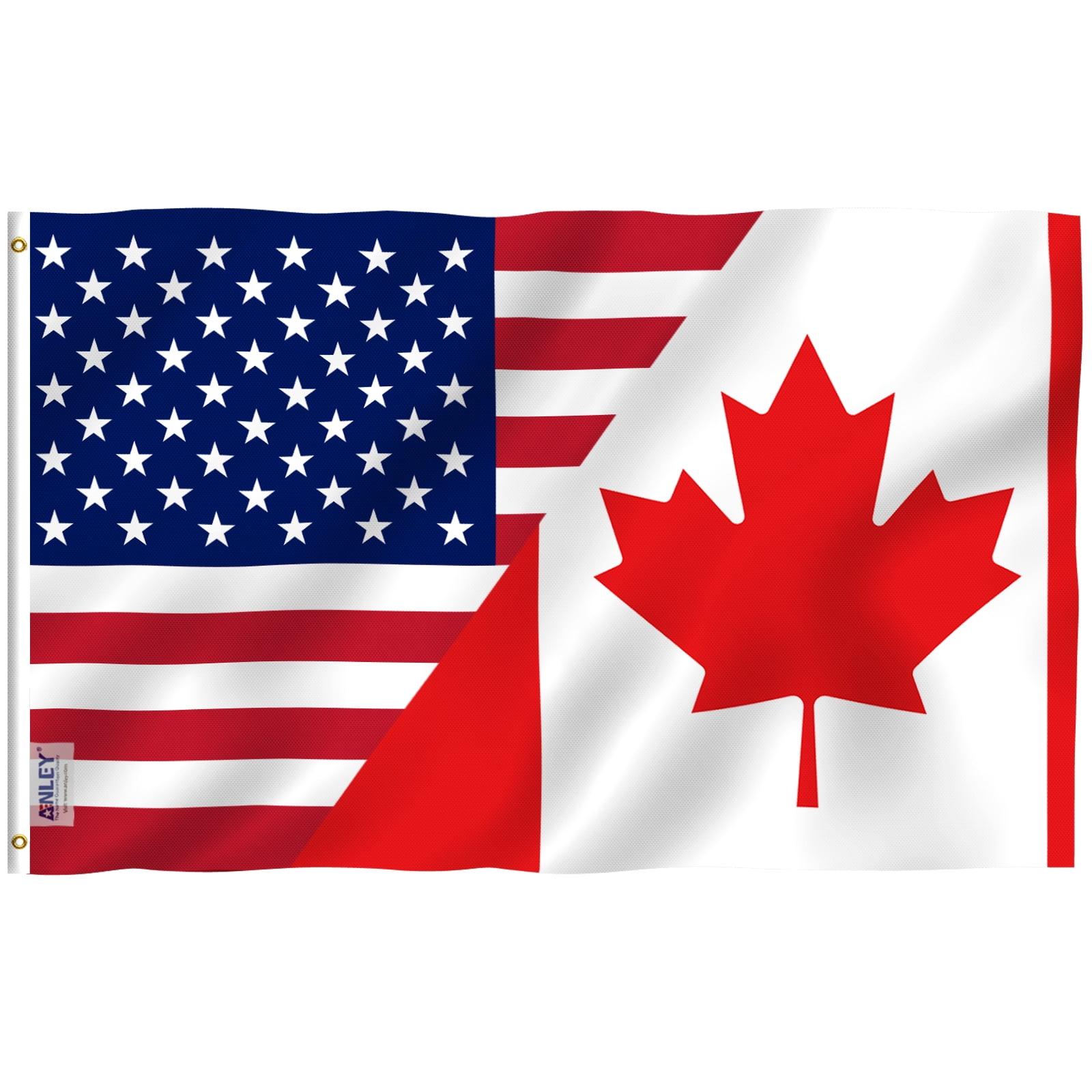 Anley Fly Breeze 3x5 Ft America Canada Friendship Flag - Friendship Forever US CA Flag