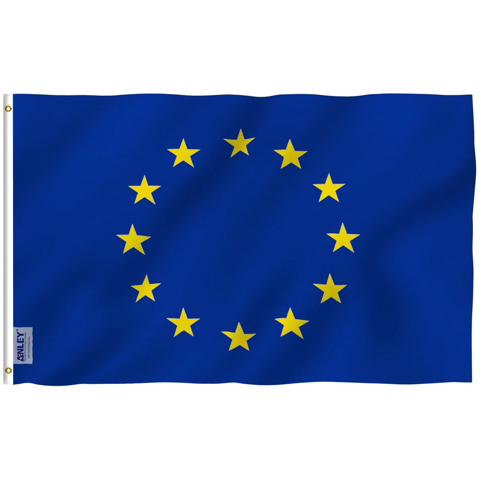 European Union Flag 3x5 Ft Polyester with Brass Grommets