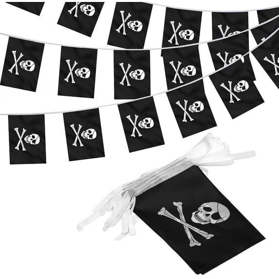 Anley Pirate Flag Jolly Roger String Flag - 33 Feet 32 Flags