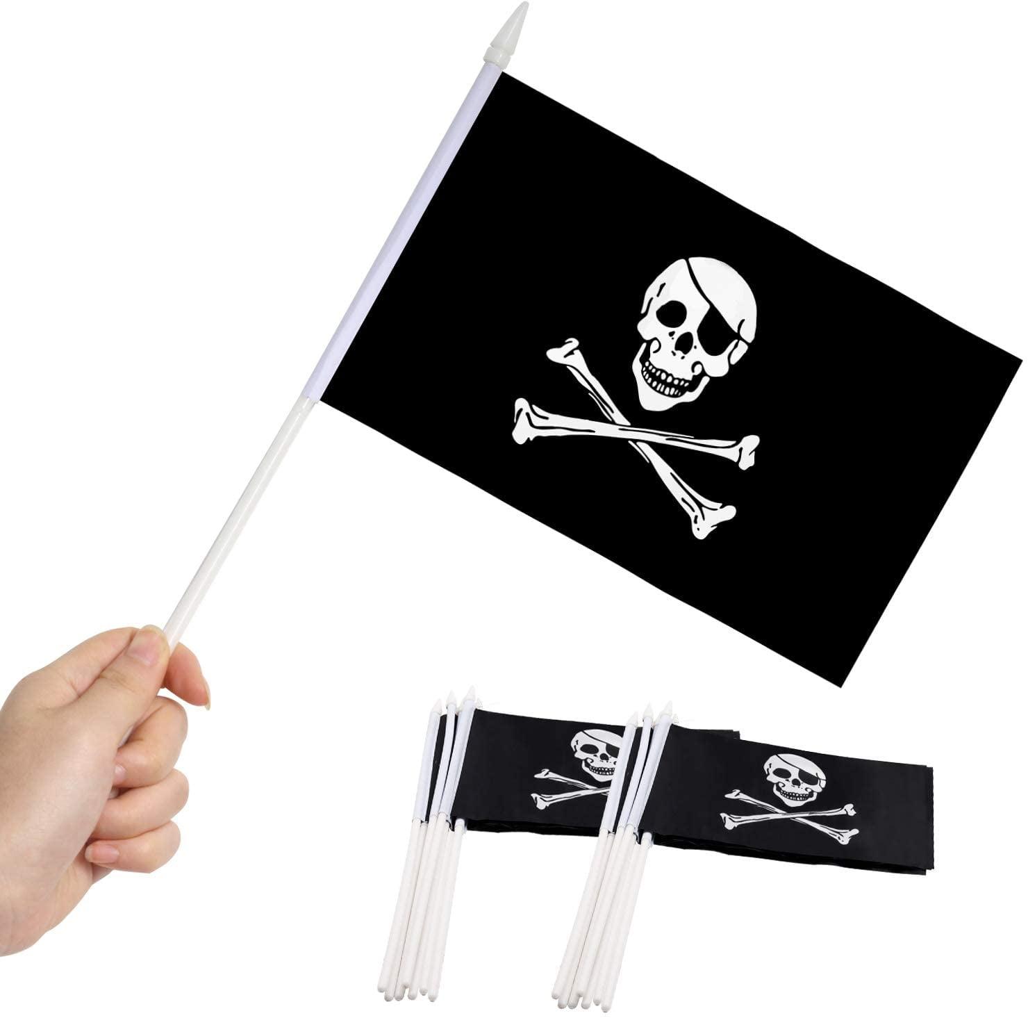 ANLEY Pirate Stick 2-Sided Polyester 5" x 8" House Flag (Set of 12)
