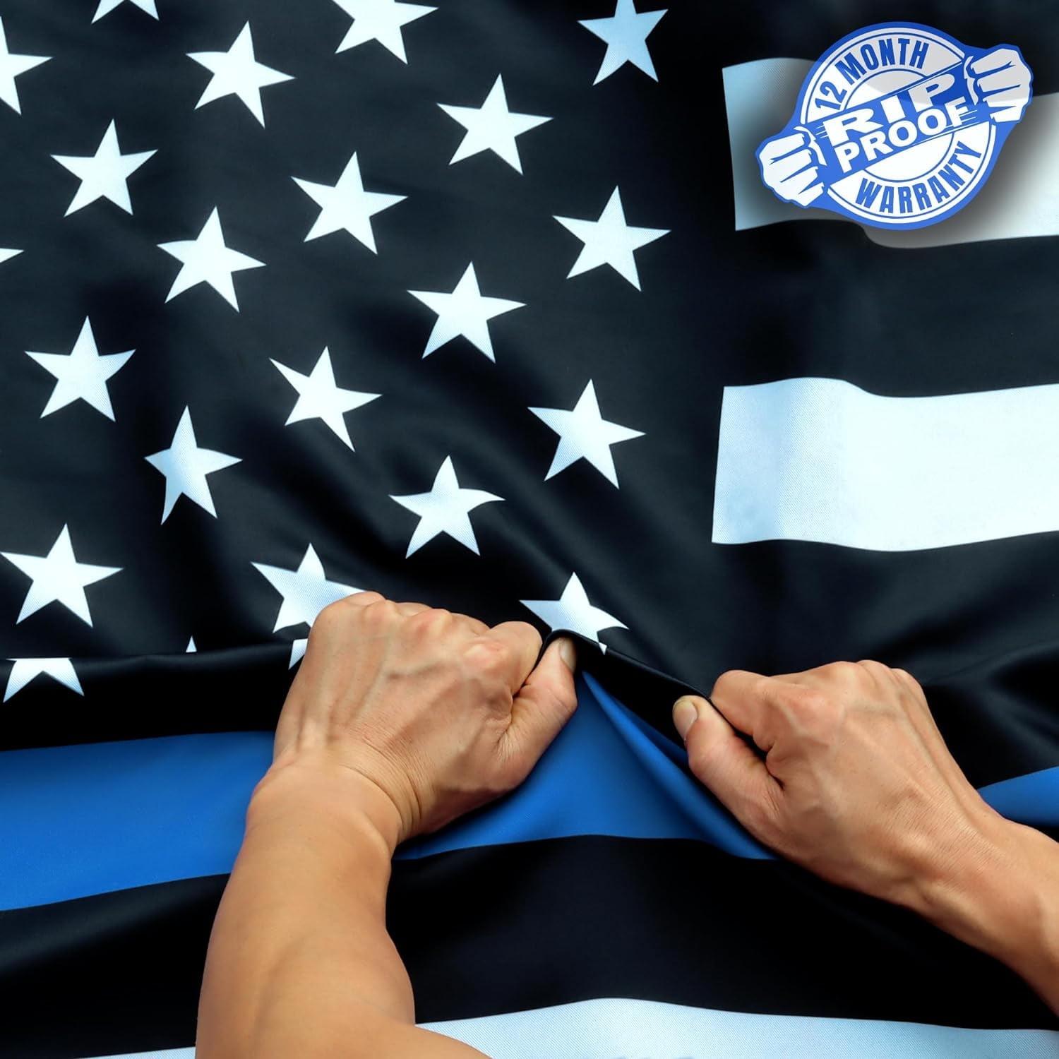 Rip-Proof Double-Sided Thin Blue Line USA Flag 3x5 Feet