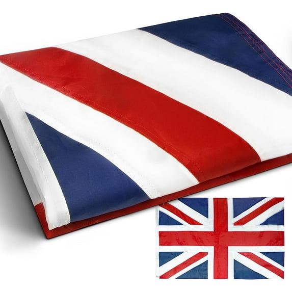 Anley United Kingdom UK Flag 3x5 Foot Heavy Duty Nylon - Embroidery British National Banner Flags