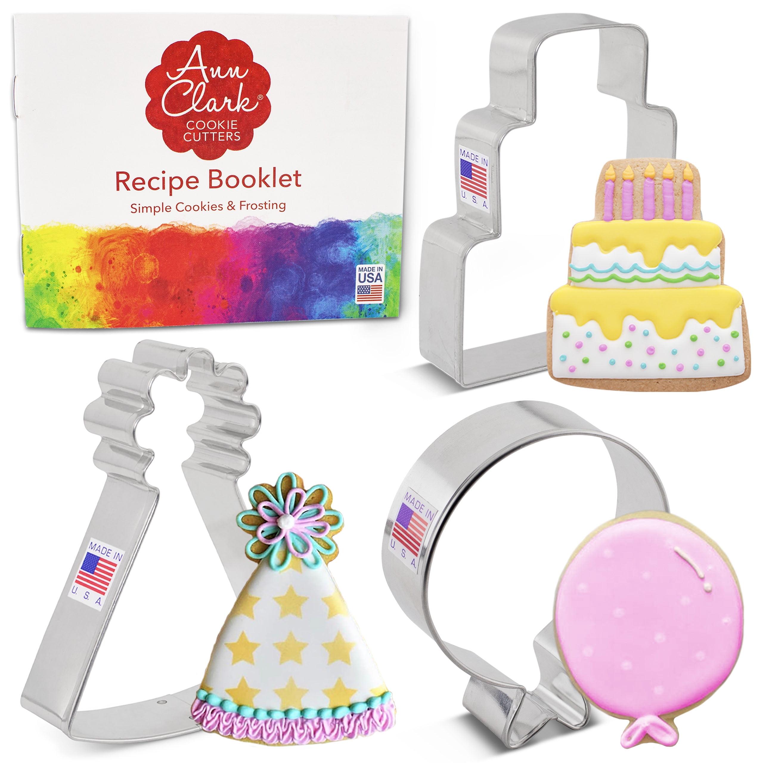 Ann Clark 3-Piece Metal Birthday Cookie Cutter Set