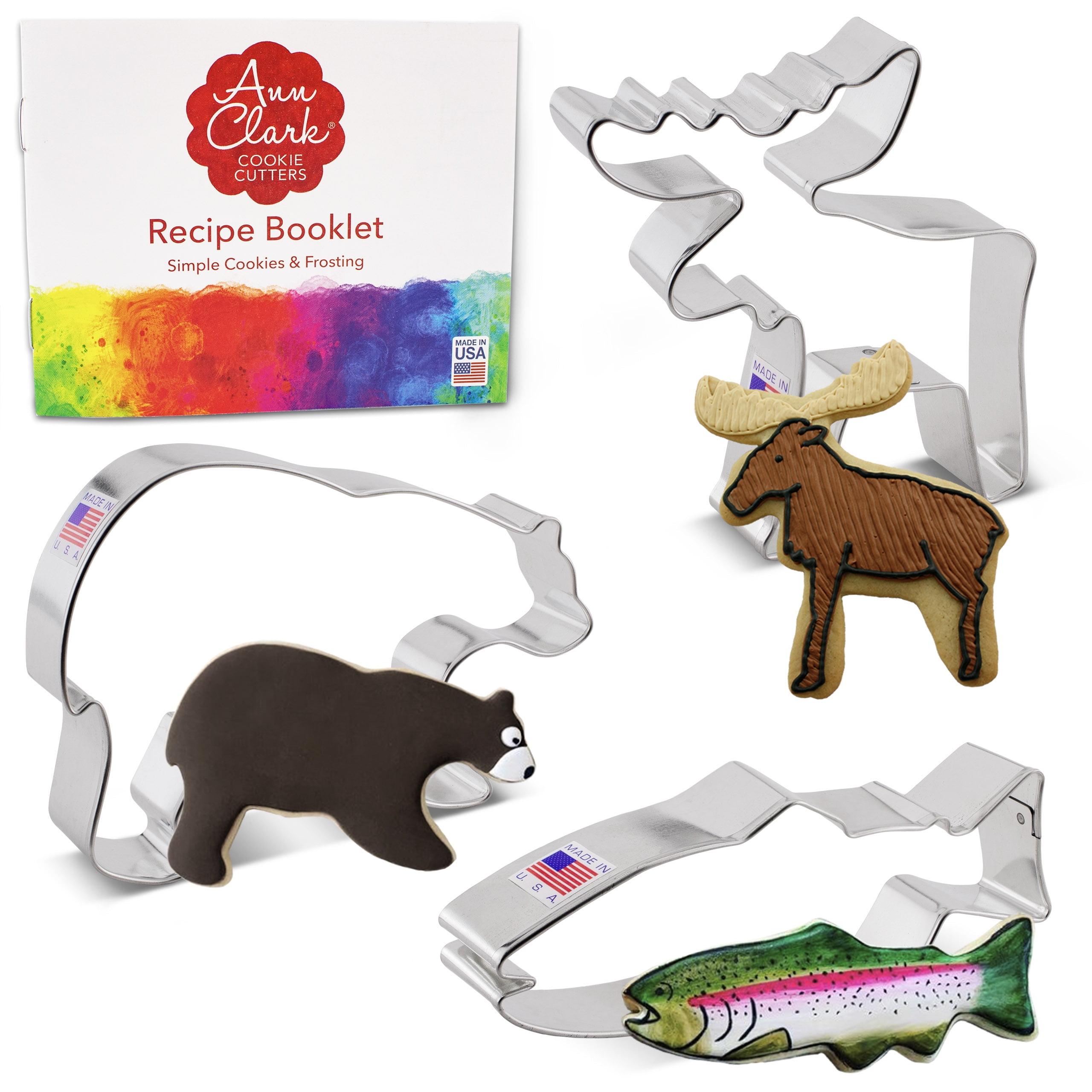 Ann Clark Mountain Wildlife Cookie Cutter Set, 3-Piece, Made in USA