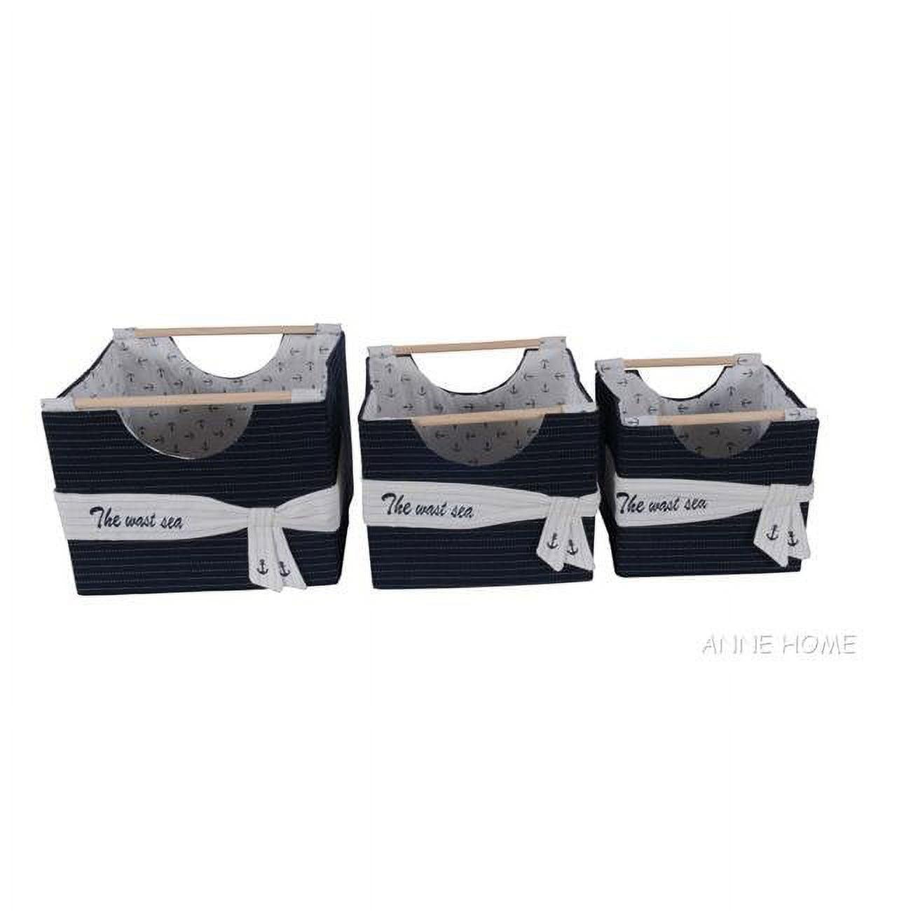 Elegant Trio Foldable Fabric Storage Baskets